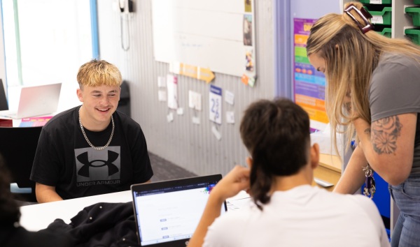 Some students in the classroom of the Youth Futures Community School in Midland