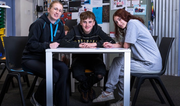 Youth Futures Community School Midland teacher educates young people in classroom